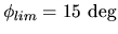 $ \phi_{lim}=15~\textrm{deg}$