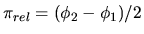 $ \pi_{rel}=(\phi_2-\phi_1)/2$