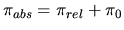 $ \pi_{abs}=\pi_{rel}+\pi_0$