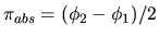 $ \pi_{abs}=(\phi_2-\phi_1)/2$