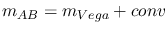 $\displaystyle m_{AB} = m_{Vega} + conv$